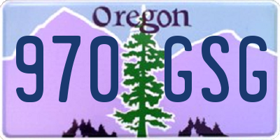 OR license plate 970GSG
