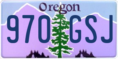 OR license plate 970GSJ
