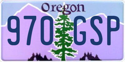 OR license plate 970GSP