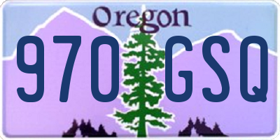 OR license plate 970GSQ