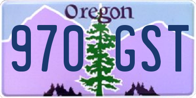 OR license plate 970GST