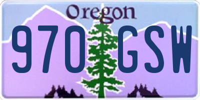 OR license plate 970GSW