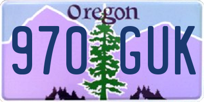 OR license plate 970GUK