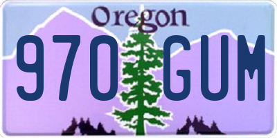 OR license plate 970GUM