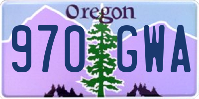 OR license plate 970GWA