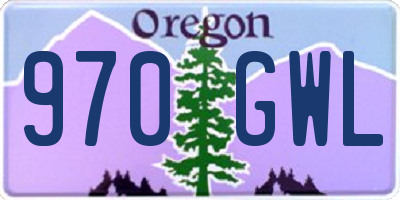 OR license plate 970GWL
