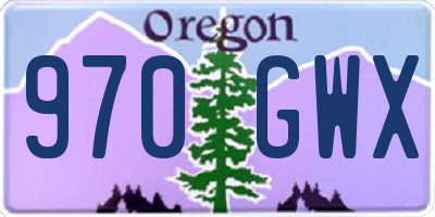 OR license plate 970GWX