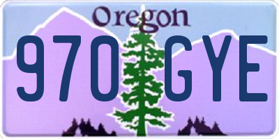 OR license plate 970GYE