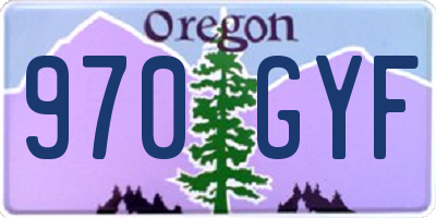 OR license plate 970GYF