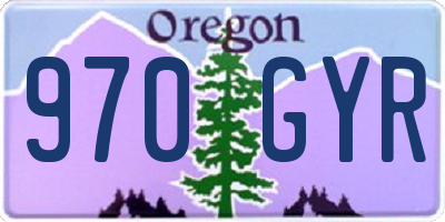 OR license plate 970GYR