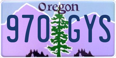 OR license plate 970GYS