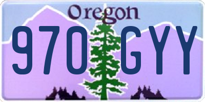 OR license plate 970GYY