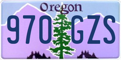 OR license plate 970GZS