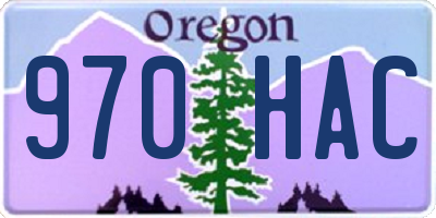OR license plate 970HAC