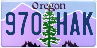 OR license plate 970HAK