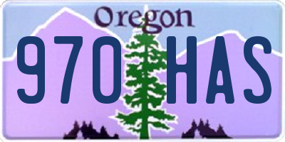 OR license plate 970HAS
