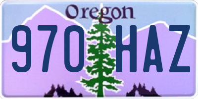 OR license plate 970HAZ