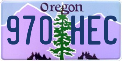 OR license plate 970HEC