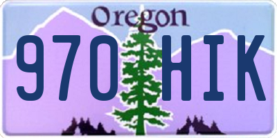 OR license plate 970HIK