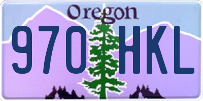 OR license plate 970HKL