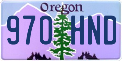 OR license plate 970HND