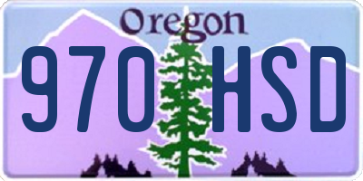 OR license plate 970HSD