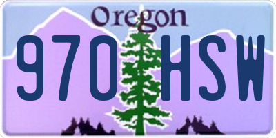 OR license plate 970HSW
