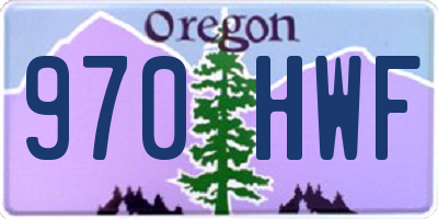 OR license plate 970HWF