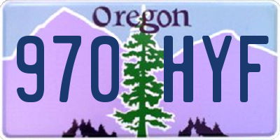 OR license plate 970HYF