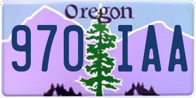 OR license plate 970IAA