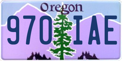 OR license plate 970IAE
