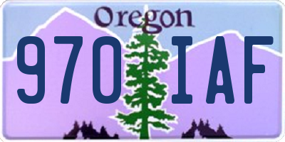 OR license plate 970IAF