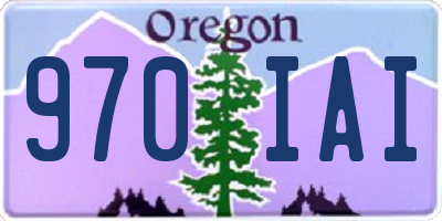 OR license plate 970IAI