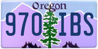 OR license plate 970IBS