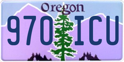OR license plate 970ICU