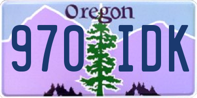 OR license plate 970IDK