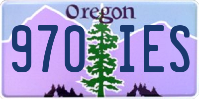 OR license plate 970IES