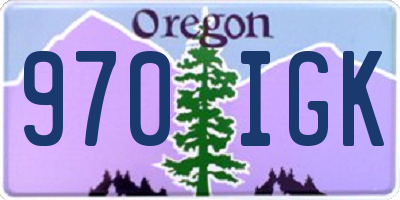 OR license plate 970IGK