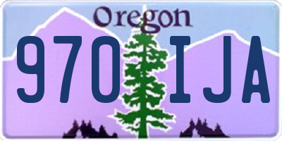 OR license plate 970IJA