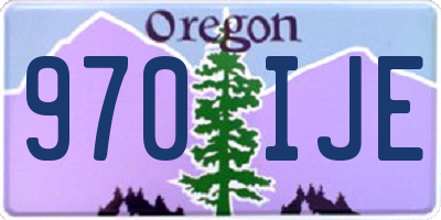 OR license plate 970IJE