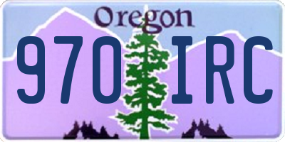 OR license plate 970IRC