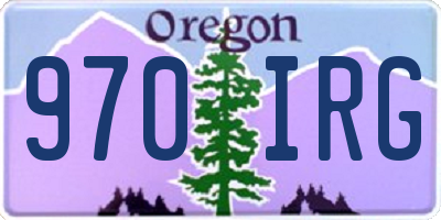OR license plate 970IRG