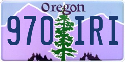 OR license plate 970IRI
