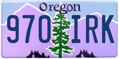OR license plate 970IRK
