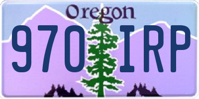OR license plate 970IRP