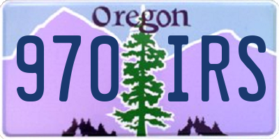 OR license plate 970IRS