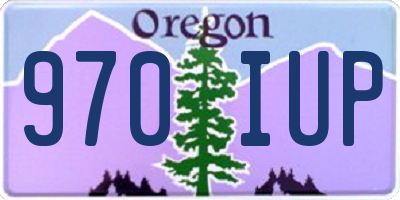 OR license plate 970IUP