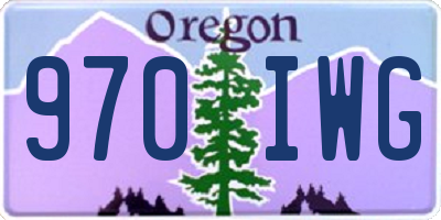 OR license plate 970IWG
