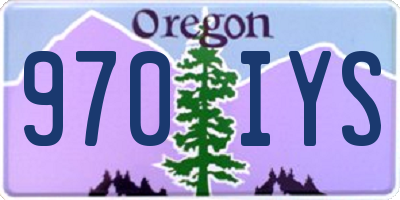 OR license plate 970IYS