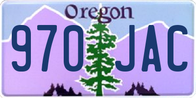 OR license plate 970JAC